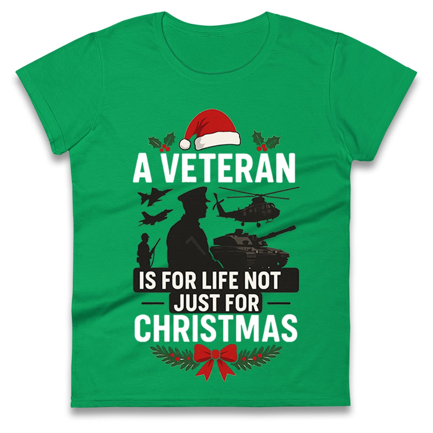 Veteran Christmas Ladies T Shirt 