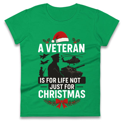 Veteran Christmas Ladies T Shirt 