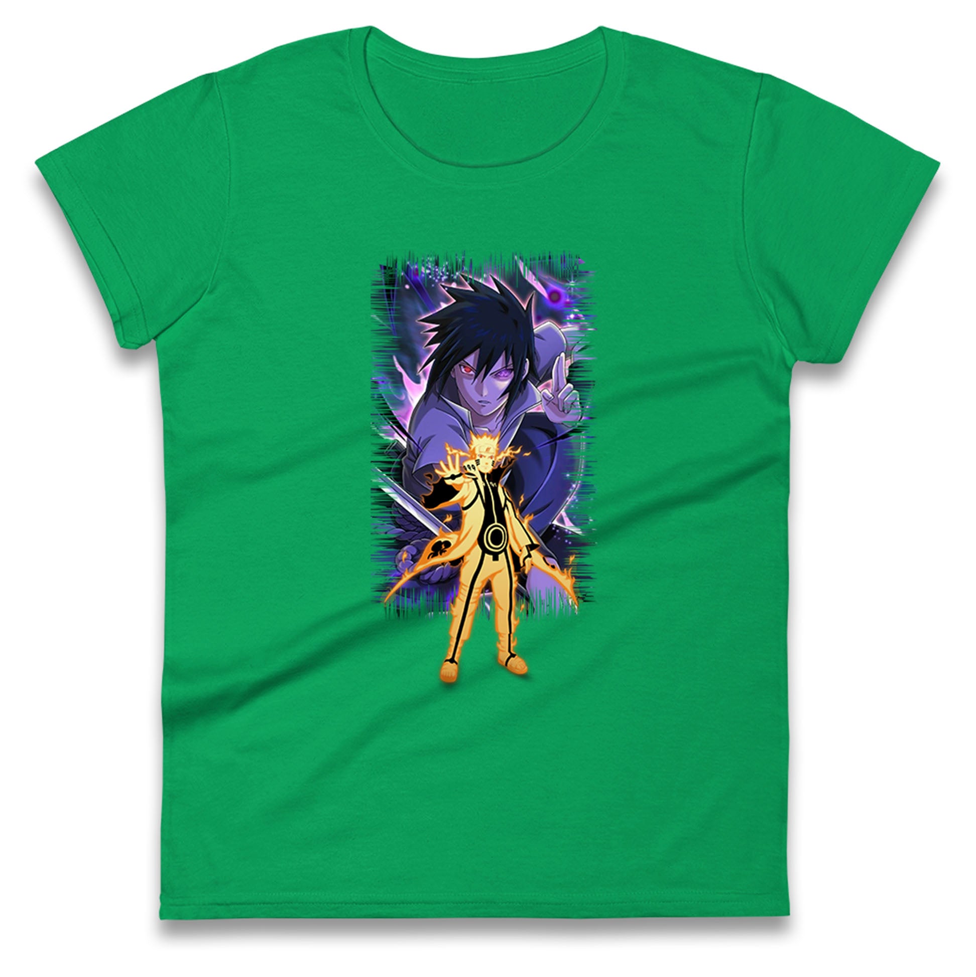 sasuke uchiha and naruto uzumaki womens t shirt