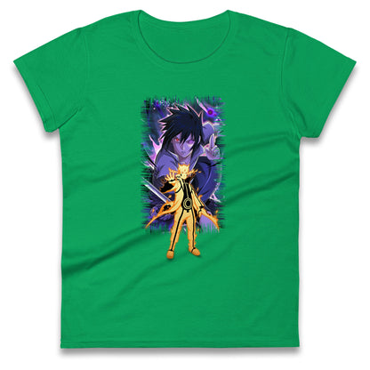 sasuke uchiha and naruto uzumaki womens t shirt