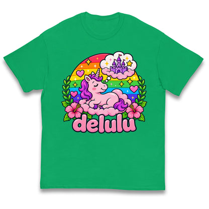Delulu Unicorn Kids T Shirt