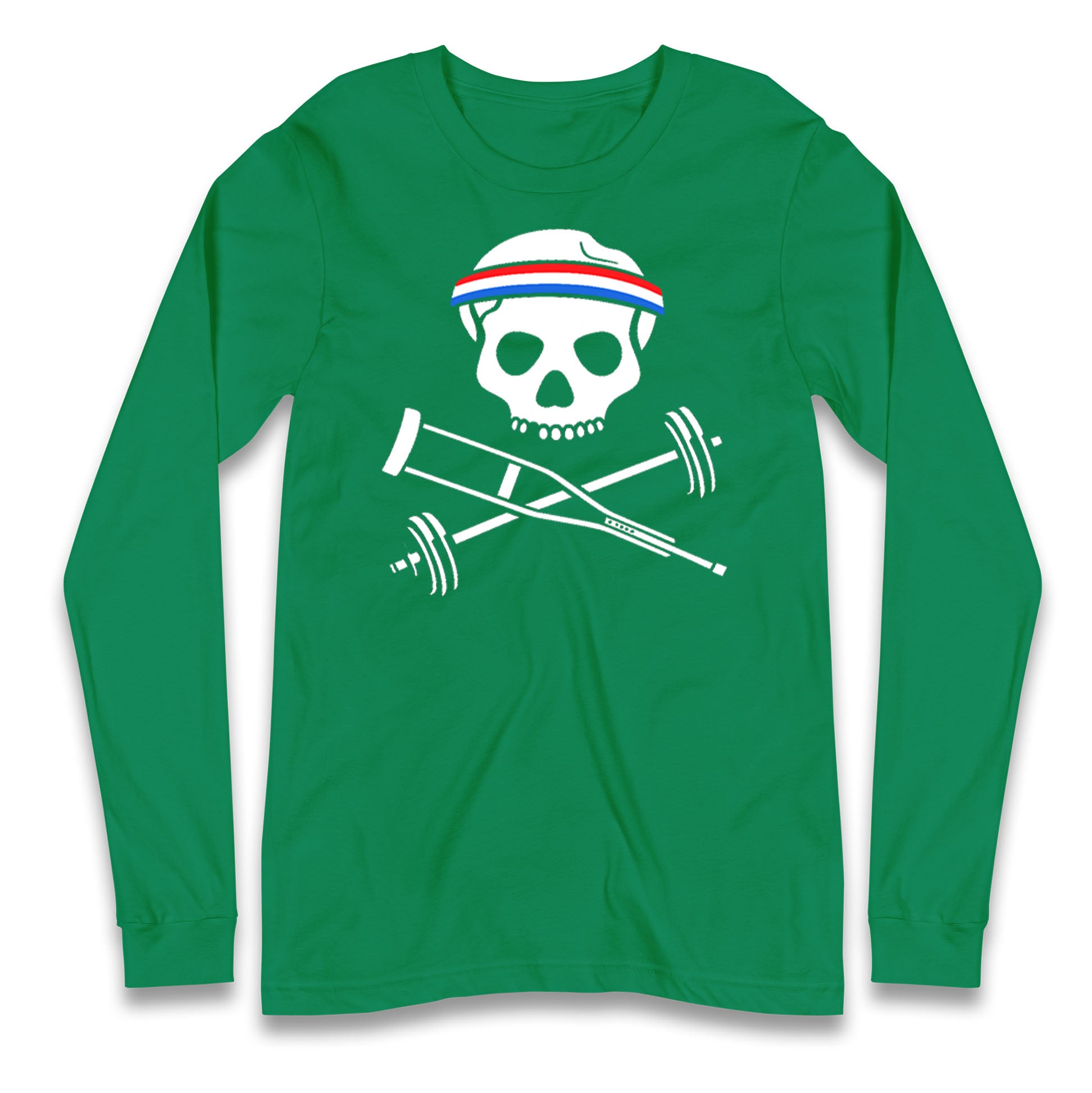 Johnny Knoxville Crutch Barbell and Bones Longsleeve T Shirt