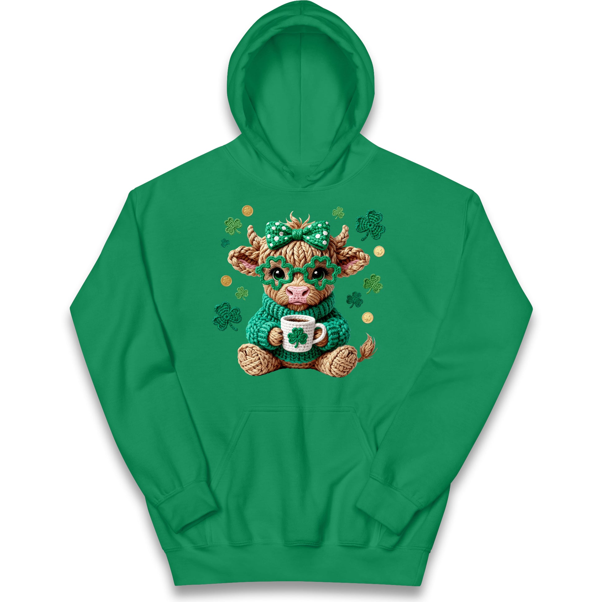 Cute Cow St Patrick Kids Hoodie