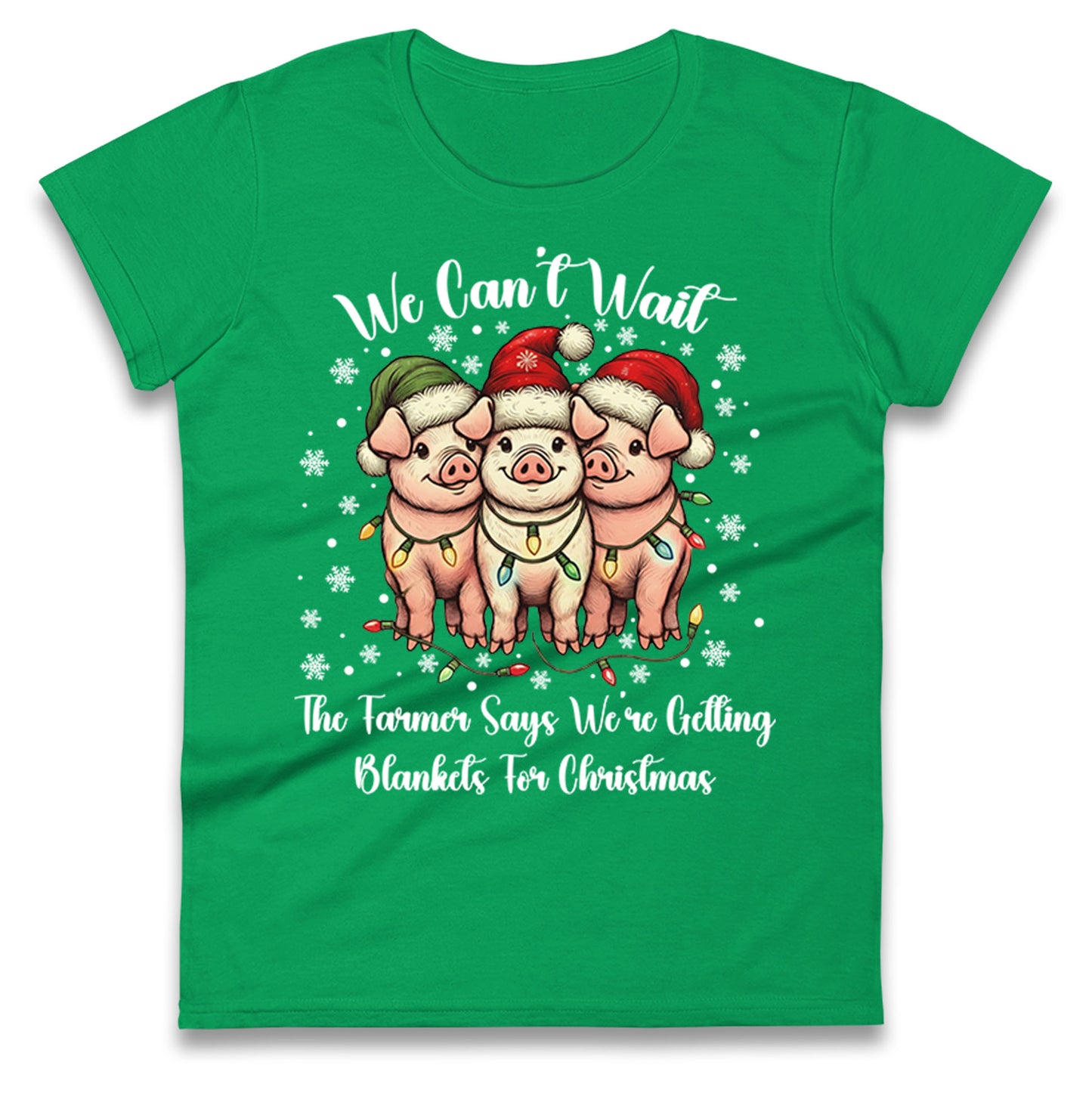 Three Pigs Christmas Ladies T Shirt