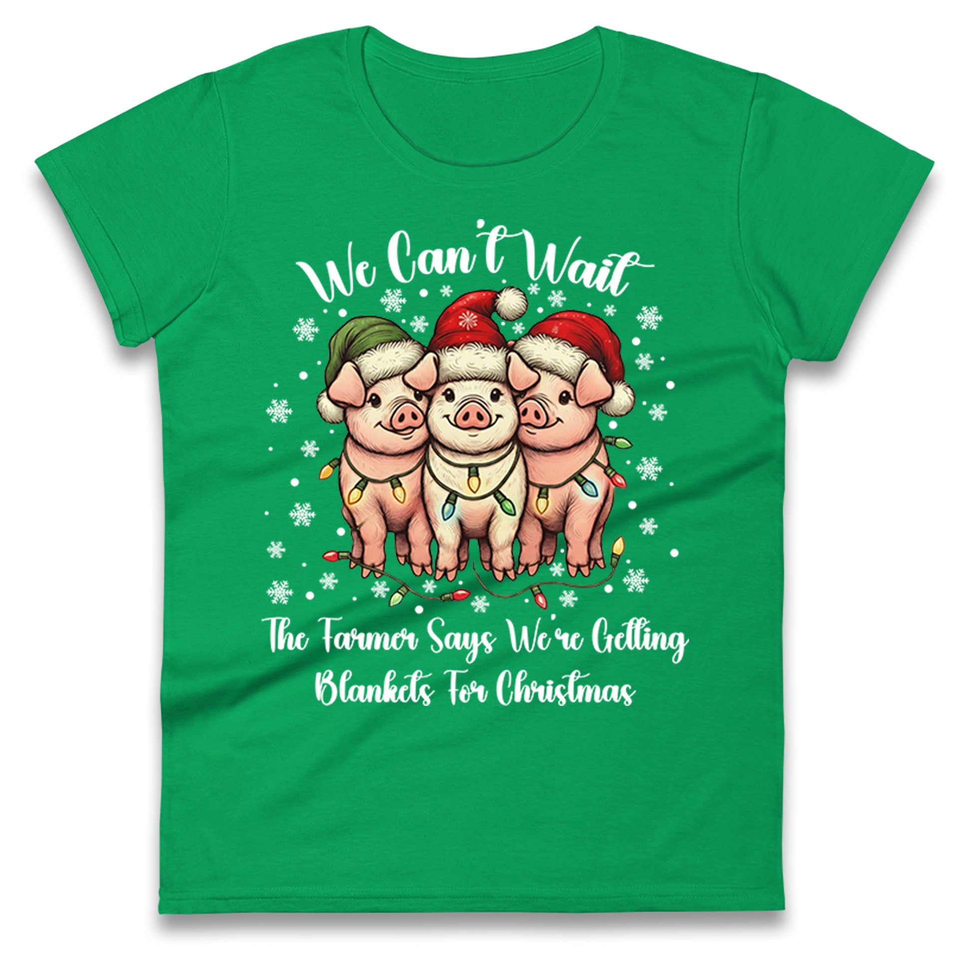 Three Pigs Christmas Ladies T Shirt