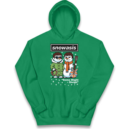Funny Snowasis Might Sleigh Xmas Kids Hoodie