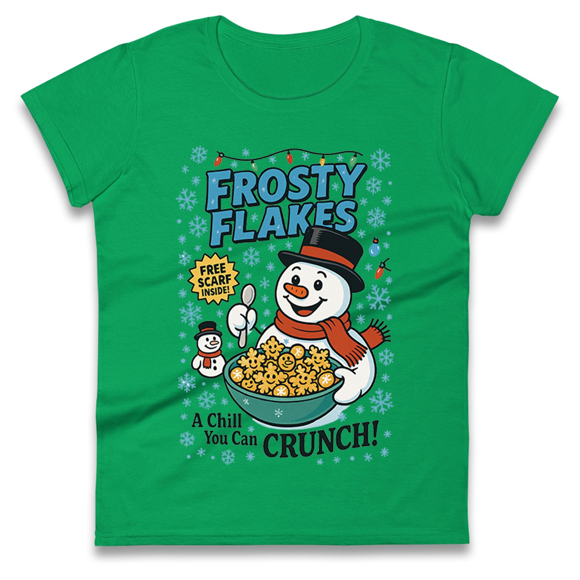 Snowman Christmas Ladies T Shirt