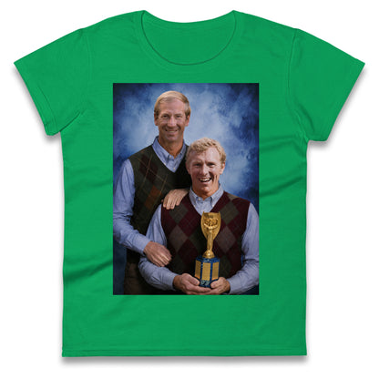 Bobby Moore Bobby Charlton Step Brothers Style England 1966 Ladies T Shirt