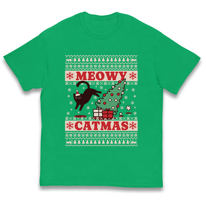 Christmas Cat Kids T Shirt
