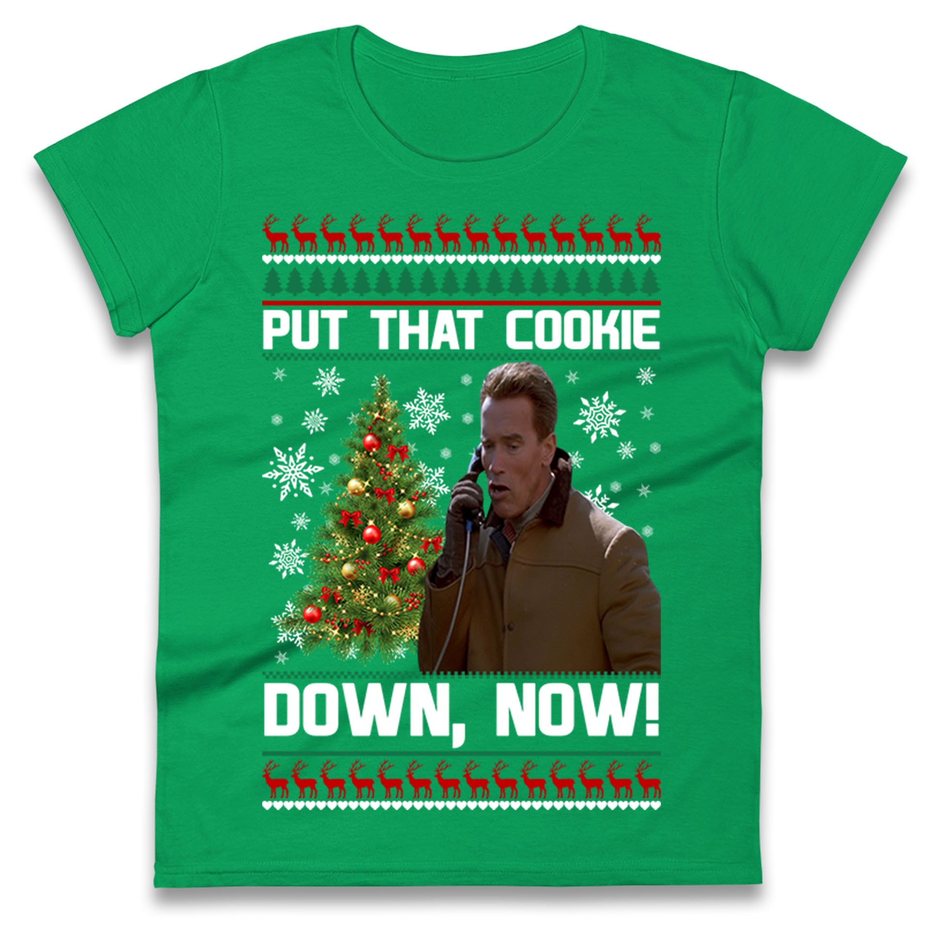 Arnie Christmas Ladies T Shirt