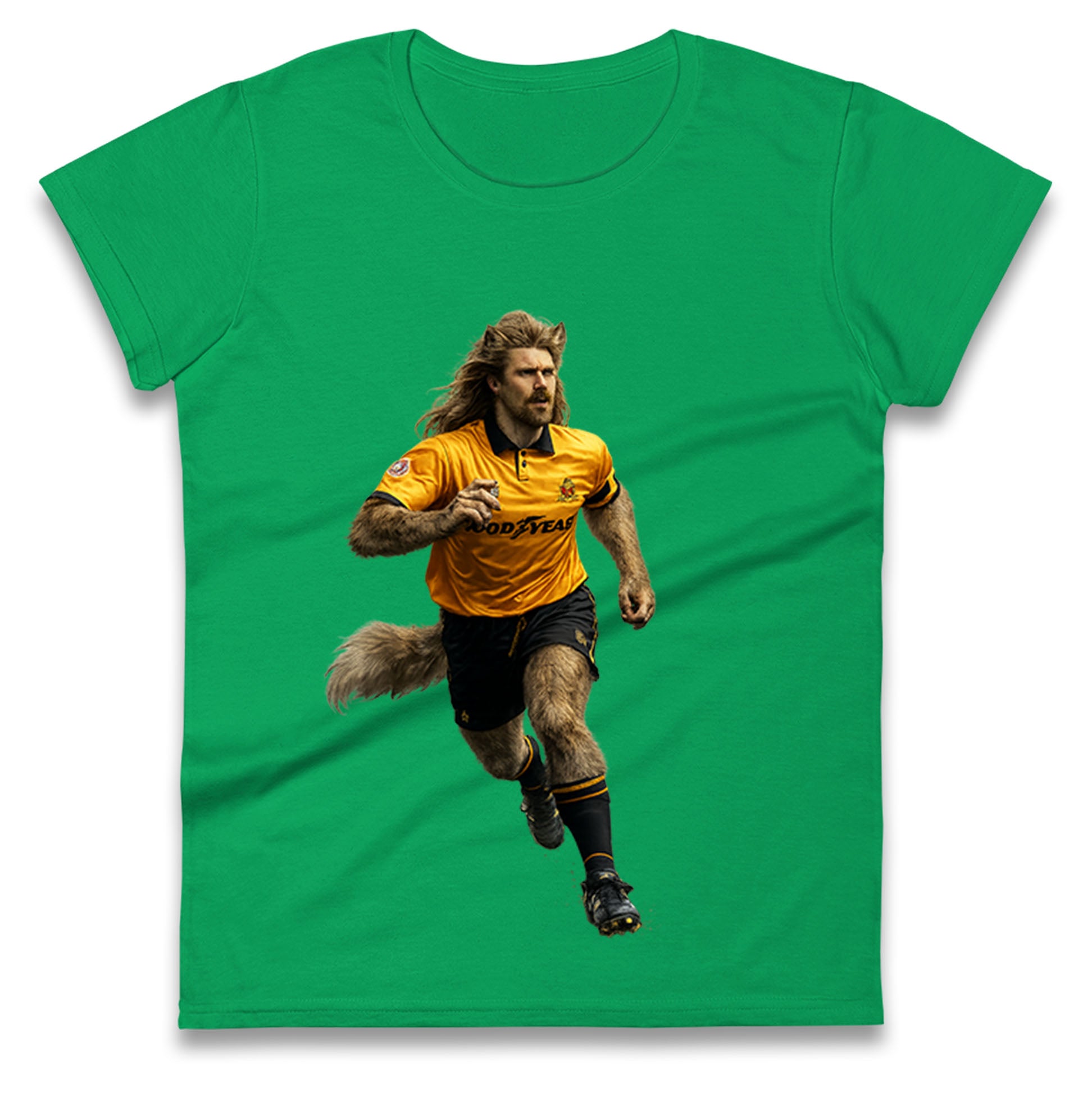 Retro John The Wolf Wolves Football Ladies T Shirt 