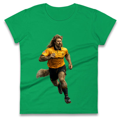 Retro John The Wolf Wolves Football Ladies T Shirt 