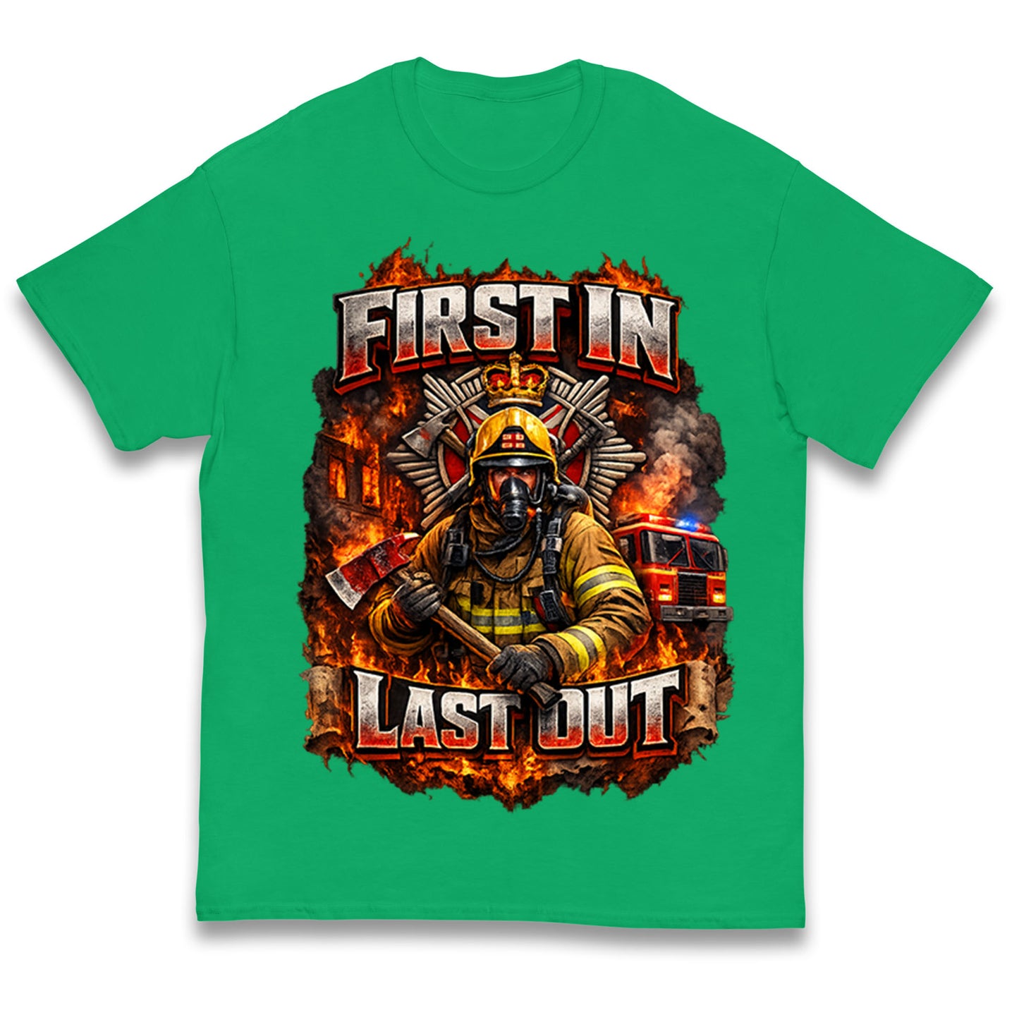 Firefighter First in Last Out Kids T Shirt