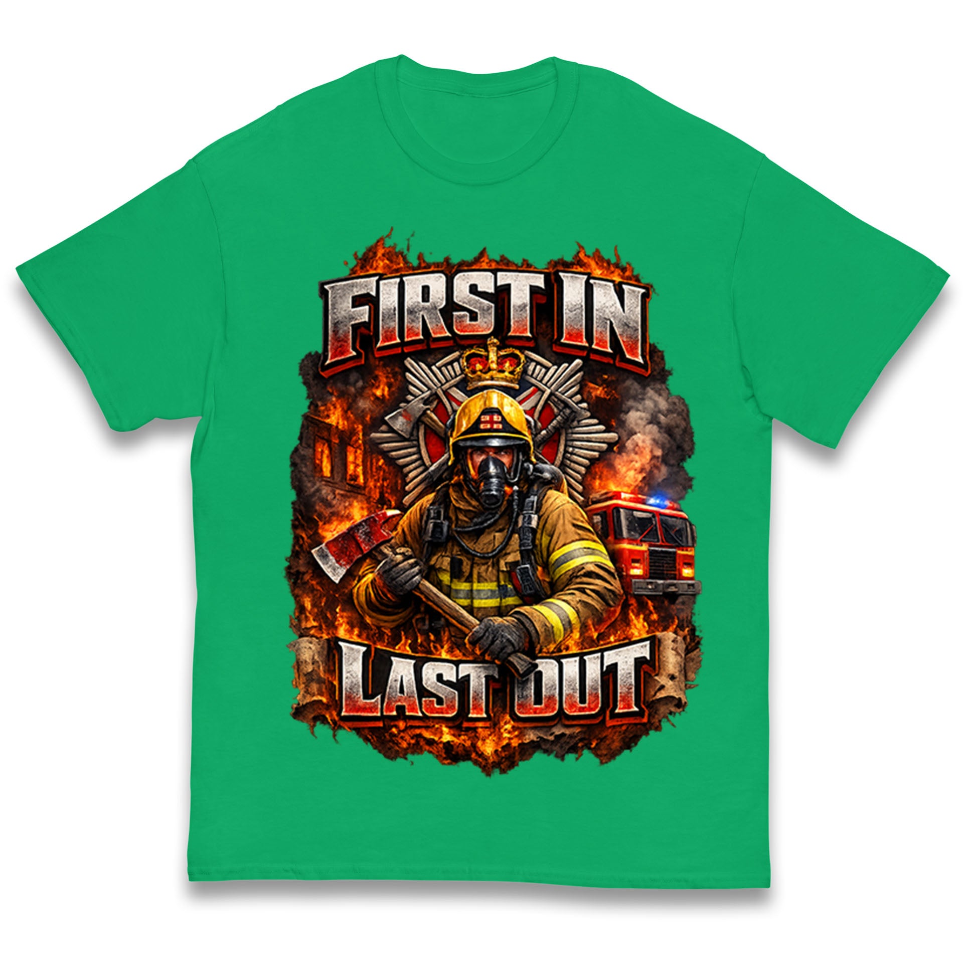 Firefighter First in Last Out Kids T Shirt