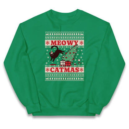 Christmas Cat Kids Jumper