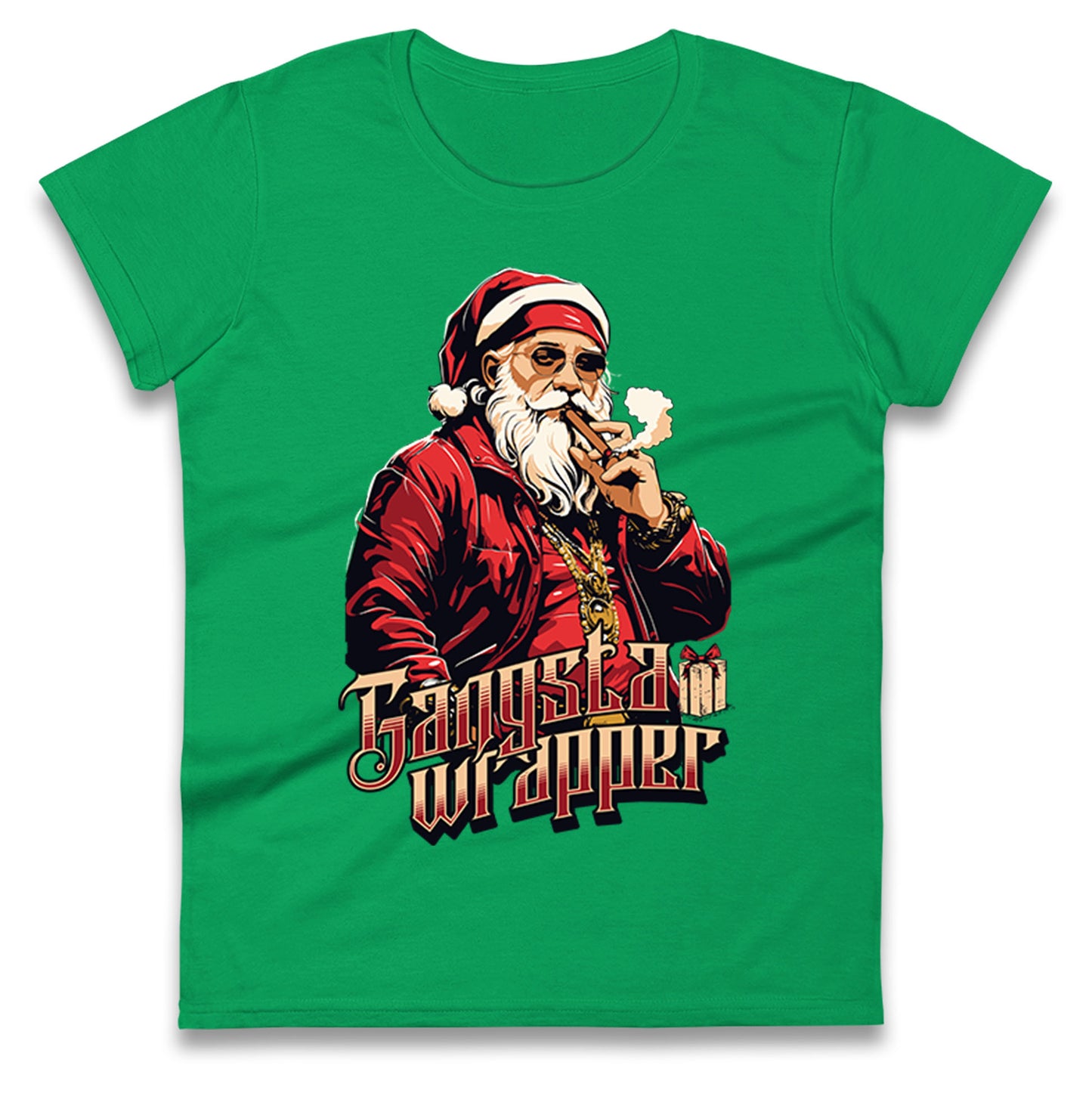 Santa Claus Gangster Ladies T Shirt