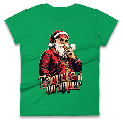 Santa Claus Gangster Ladies T Shirt