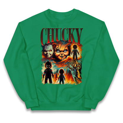 Chucky Doll Halloween Bootleg Kids Jumper