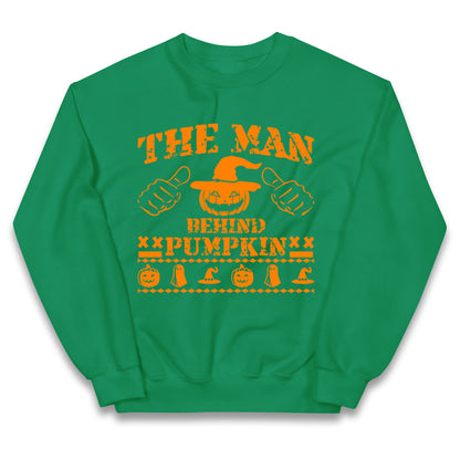 The Man Behind Pumpkin Halloween Kids Jumper