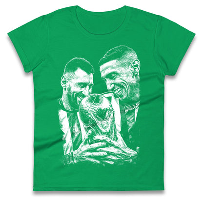 Lionel Messi Angel Di Maria Ladies T Shirt