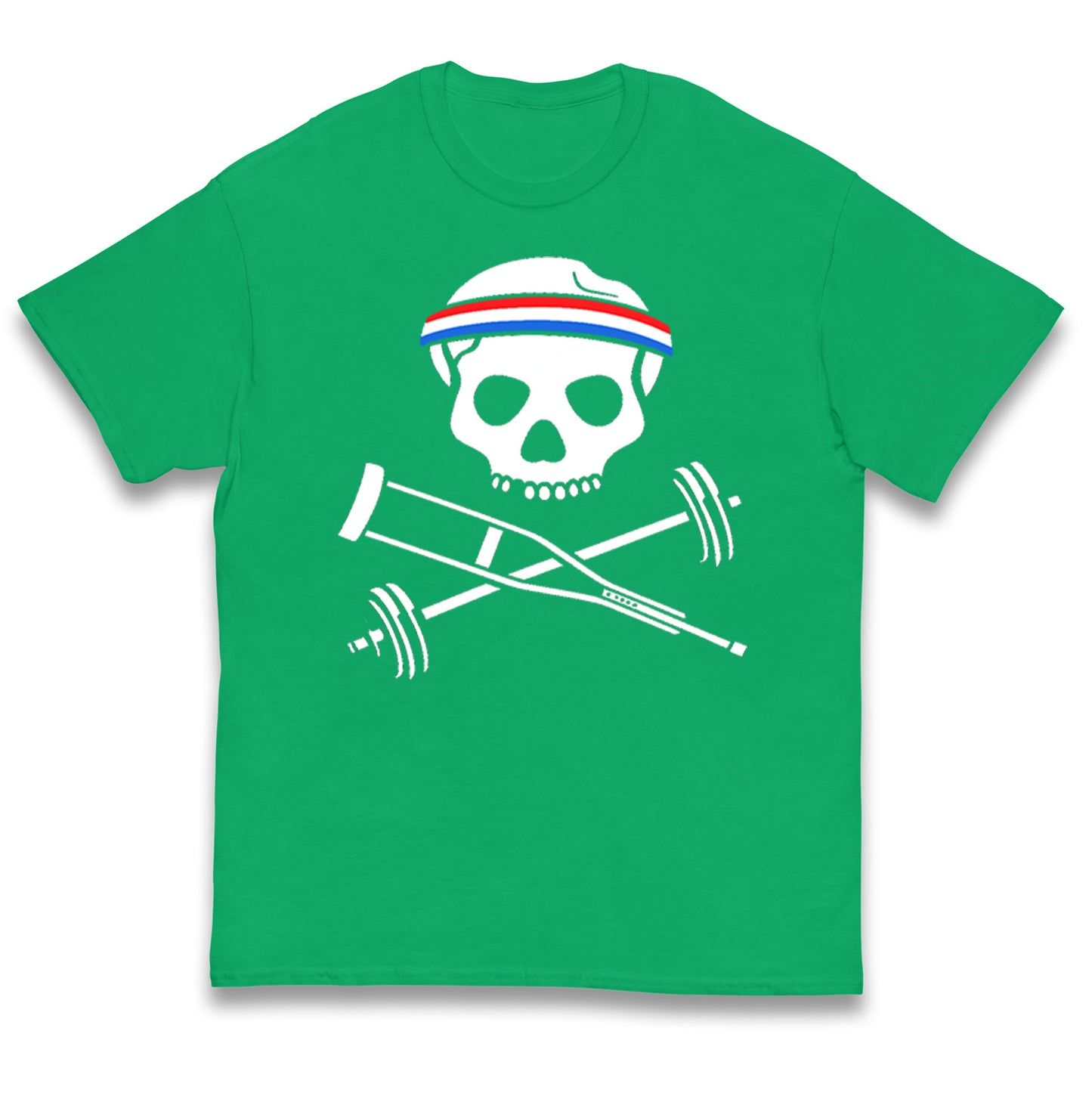 Johnny Knoxville Crutch Barbell and Bones Kids T Shirt 