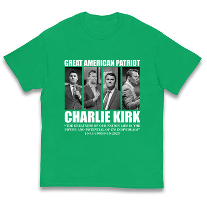 Charlie Kirk Kids T Shirt