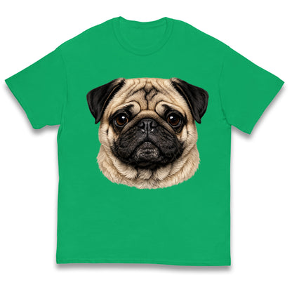 Pug Dog Face Kids T Shirt