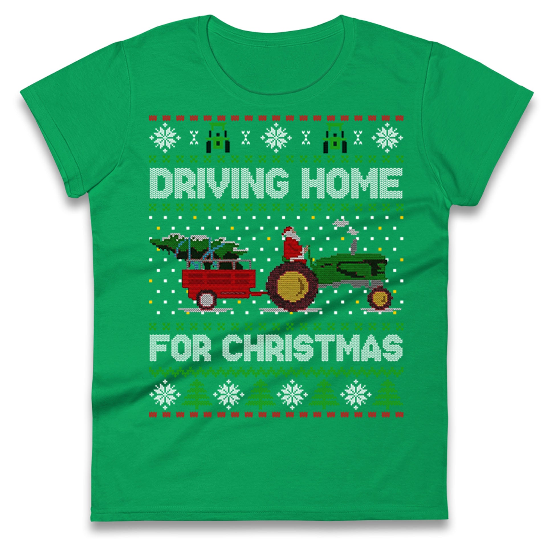 John Deere Christmas Ladies T Shirt 