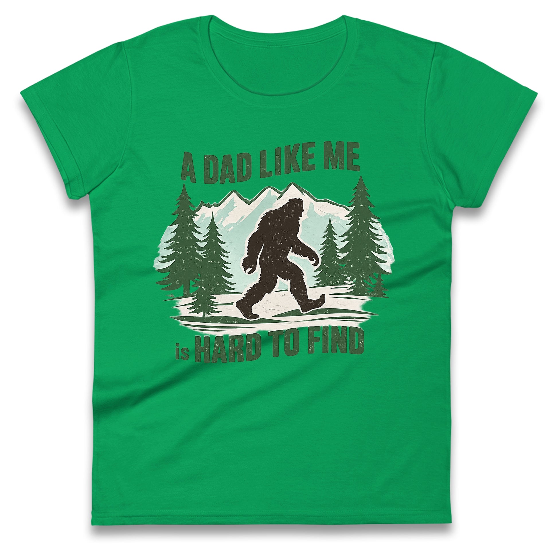 Retro Funny Bigfoot Dad Ladies T Shirt 