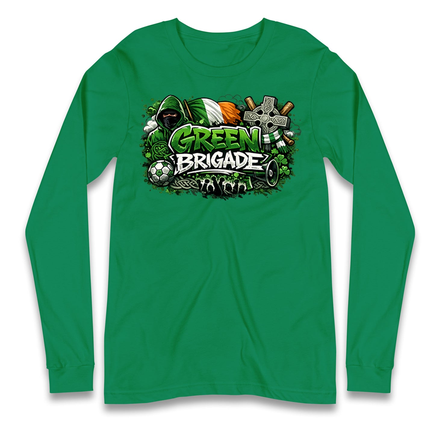 Celtic Green Brigade Football Longsleeve T Shirt 