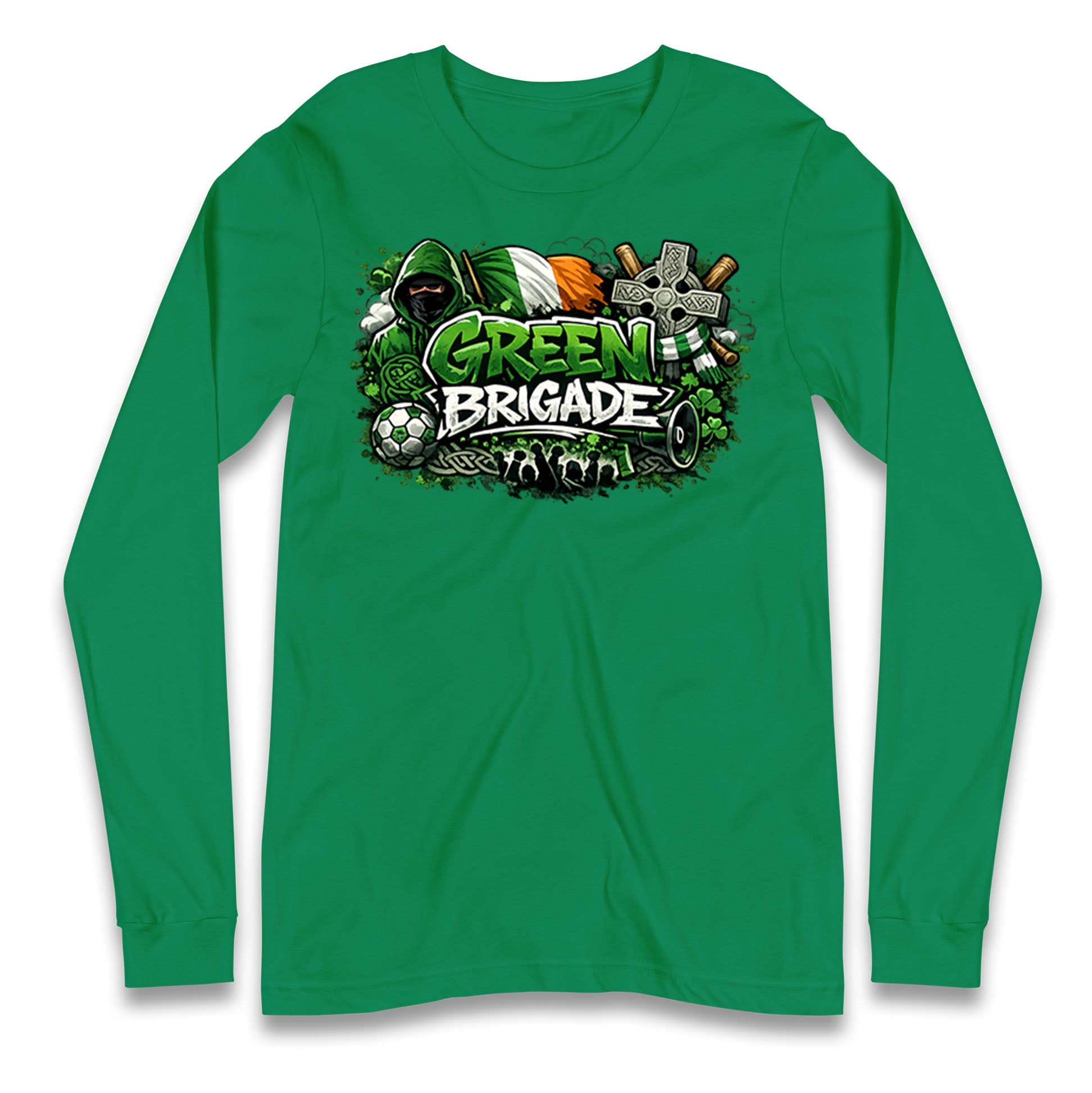 Celtic Green Brigade Football Longsleeve T Shirt 