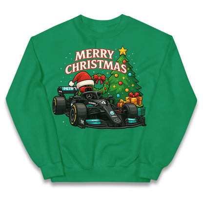 Mercedes F1 Christmas Kids Jumper