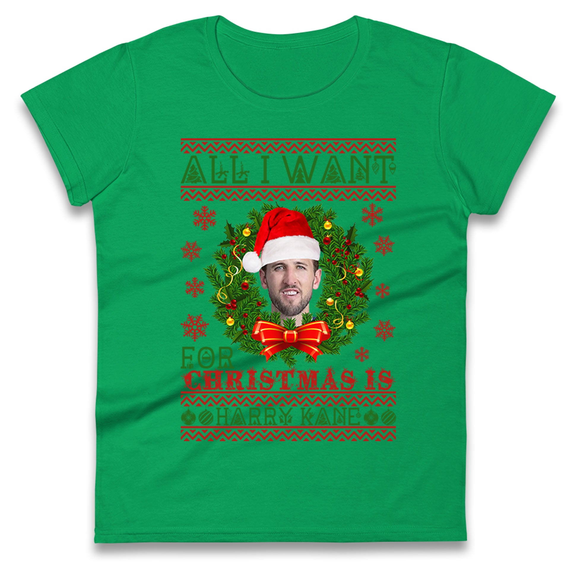 harry kane christmas womens t shirt