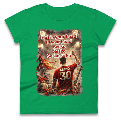 He's in Your Head in Your Head Sesko Sesko Sesko ko ko Ladies T Shirt