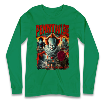 The Clown Pennywise Halloween Bootleg Long Sleeve T Shirt