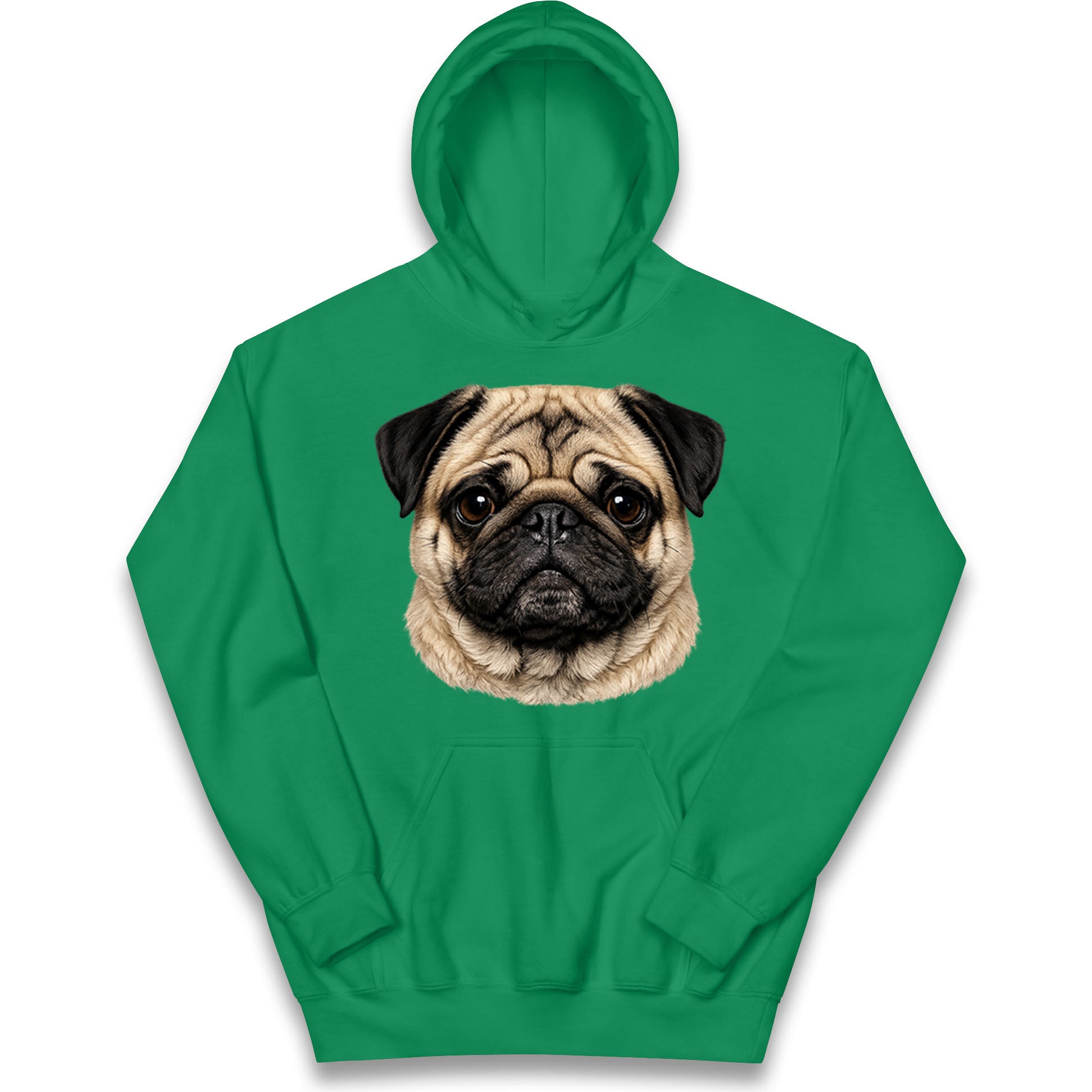Pug Dog Face Kids Hoodie