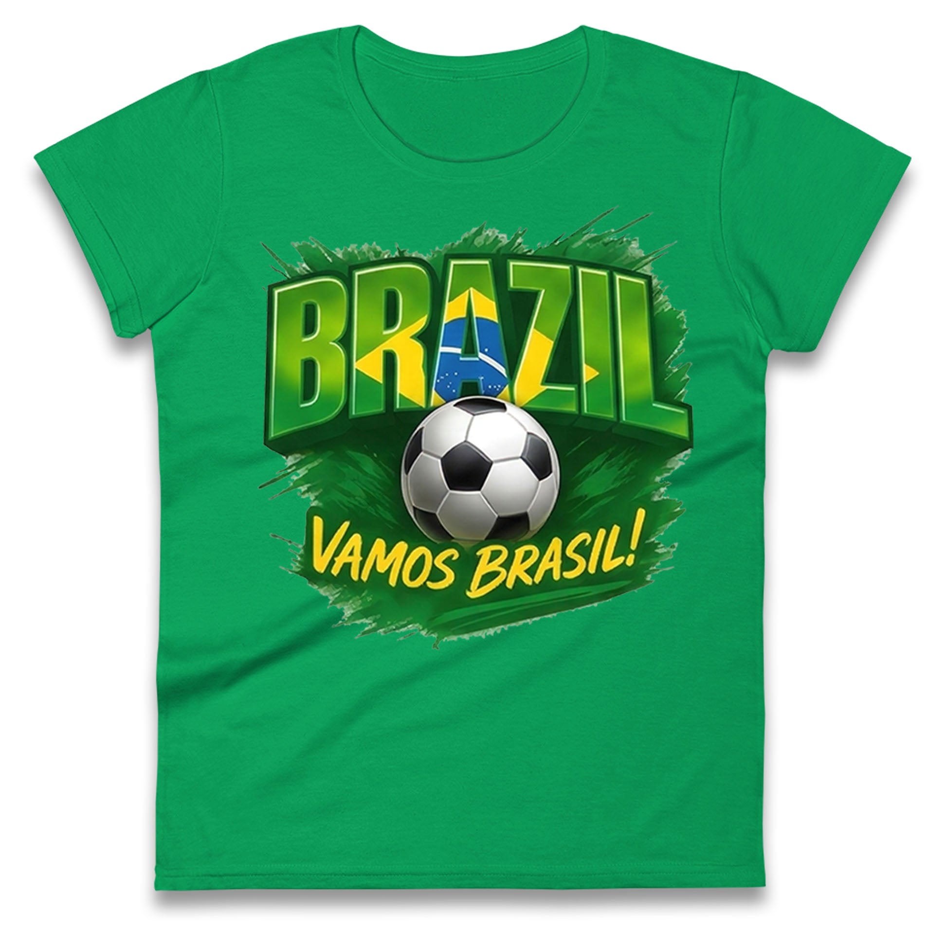 Brazil Retro Football Ladies T Shirt