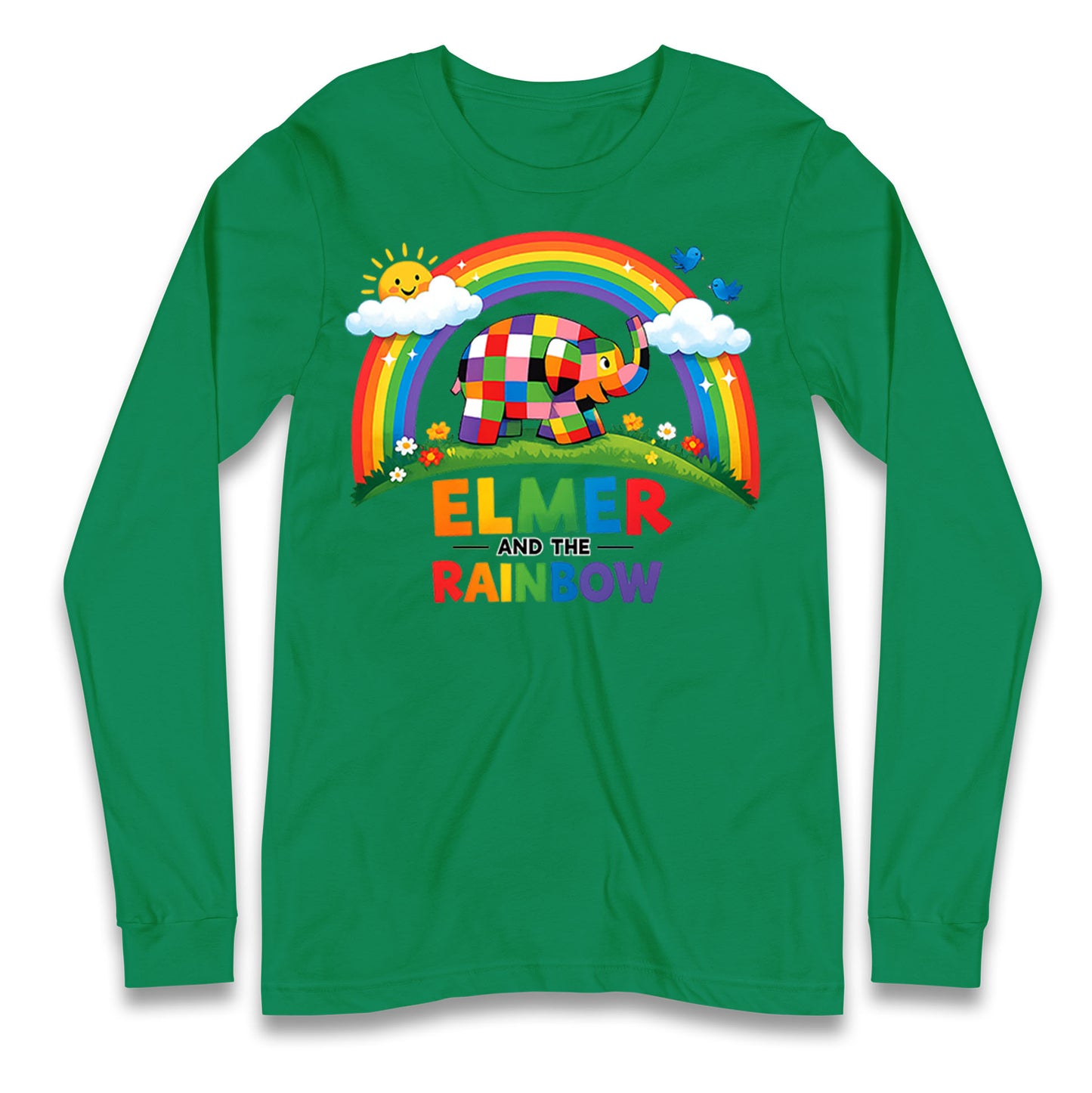 Elmer And The Rainbow Longsleeve T Shirt