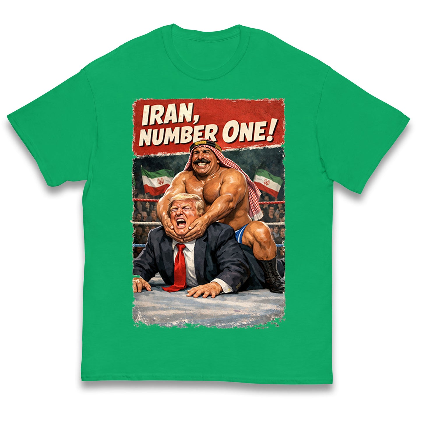 Donald Trump Iron Sheik Iran Wrestling Kids T Shirt