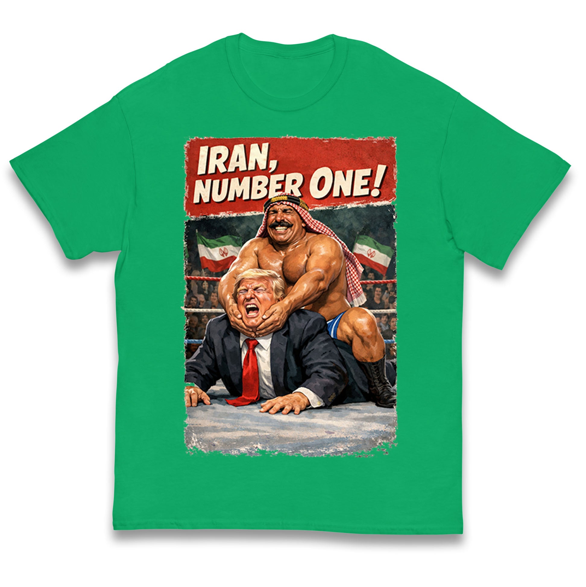 Donald Trump Iron Sheik Iran Wrestling Kids T Shirt