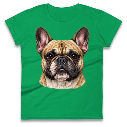French Bulldog Face Ladies T Shirt