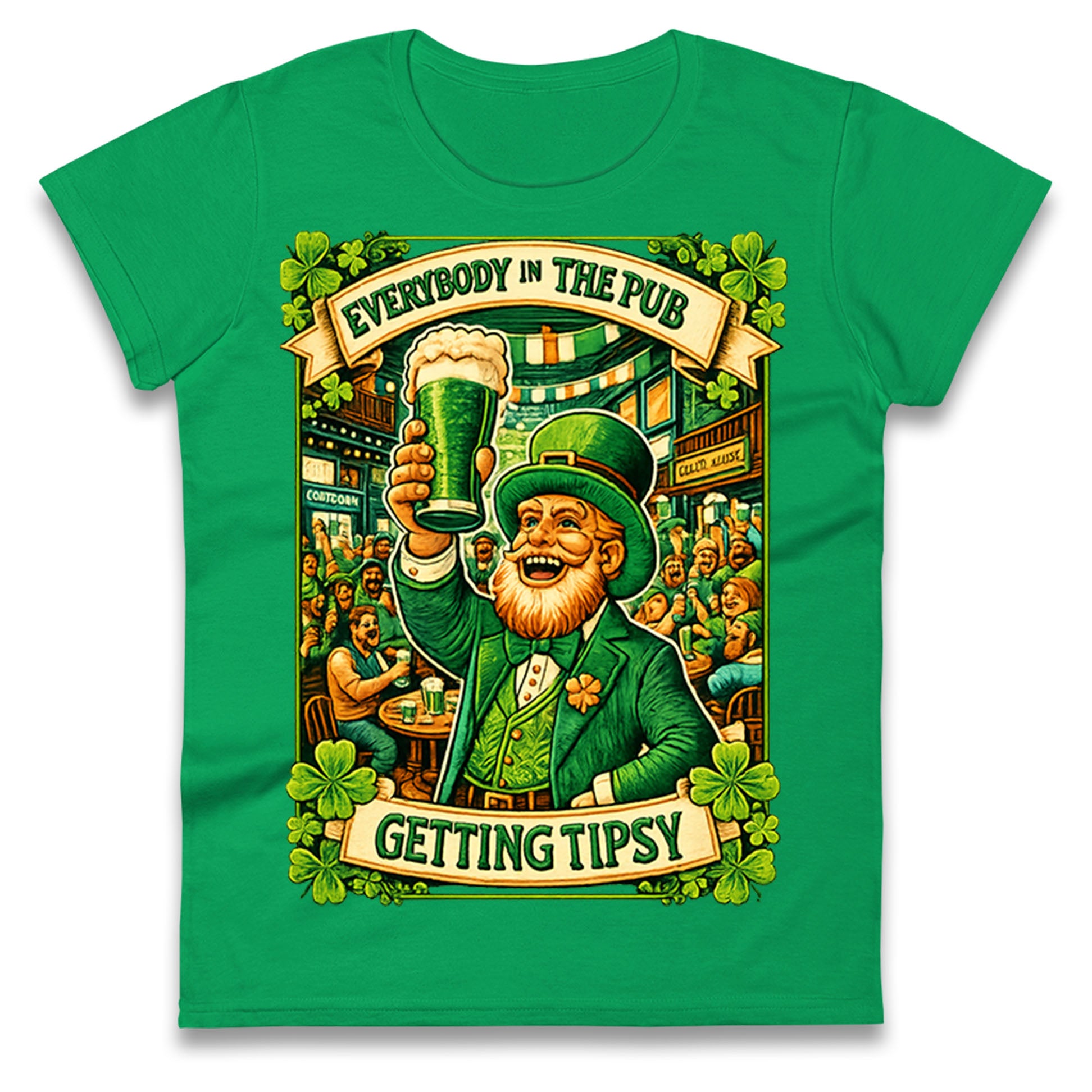 Everybody In The Pub Getting Tipsy Ladies T Shirt