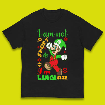 Luigi Size Mario Size Christmas Kids T-Shirt