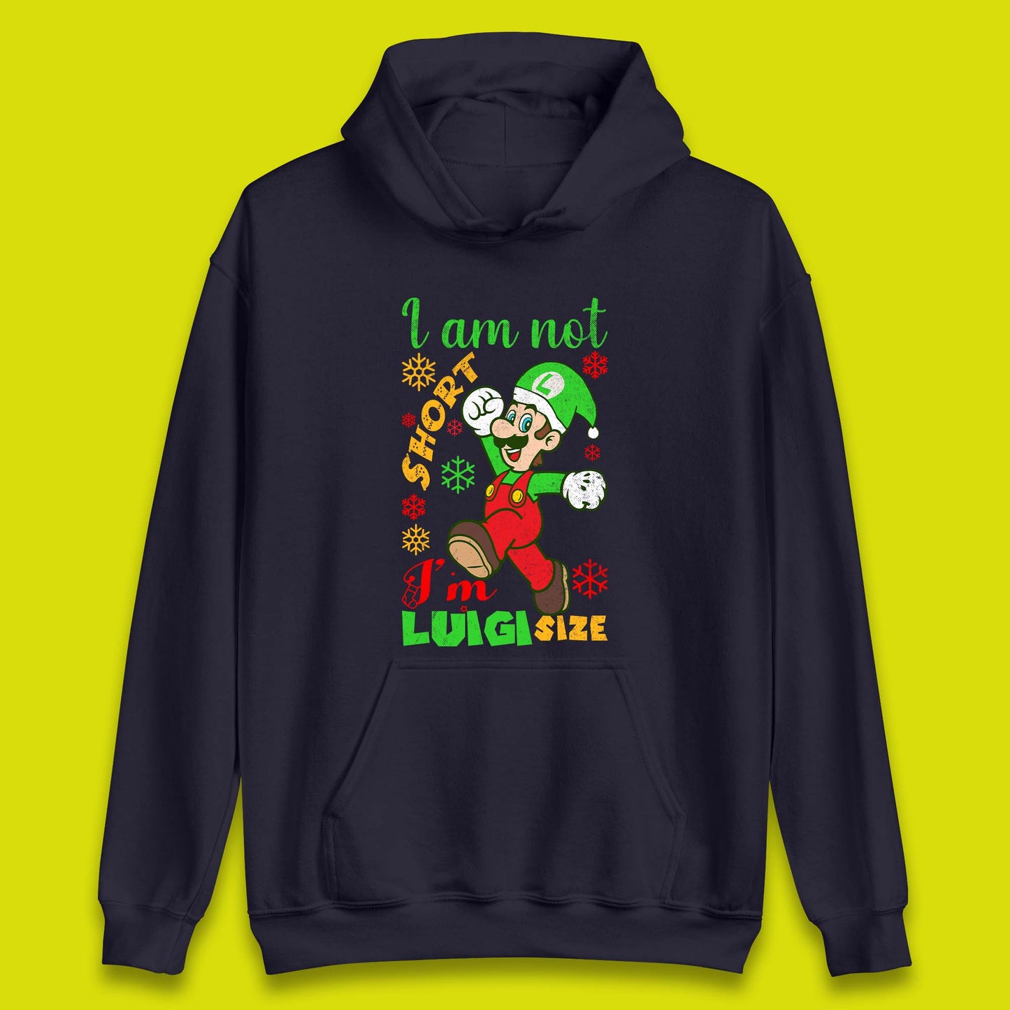Luigi Size Mario Size Christmas Unisex Hoodie