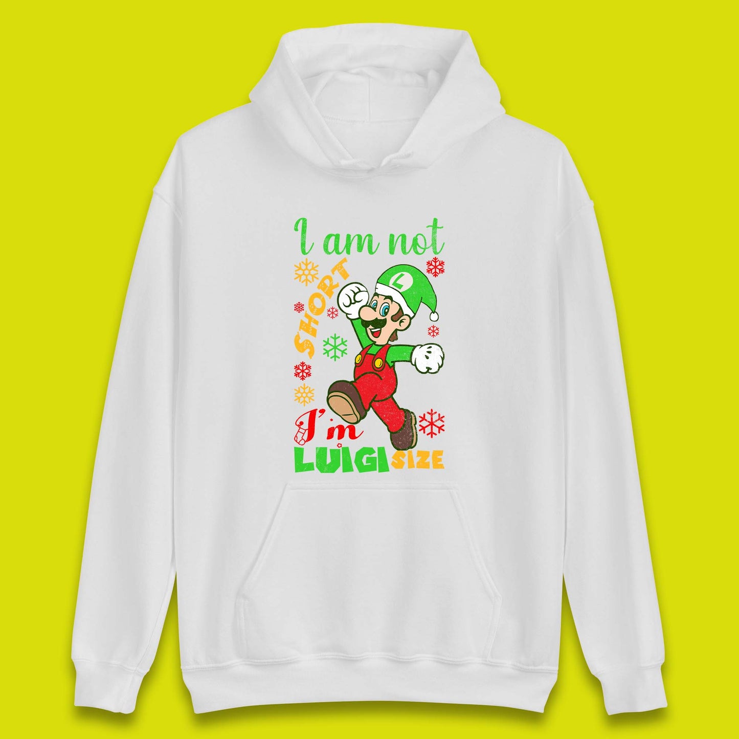 Luigi Size Mario Size Christmas Unisex Hoodie