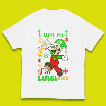 Luigi Size Mario Size Christmas Kids T-Shirt