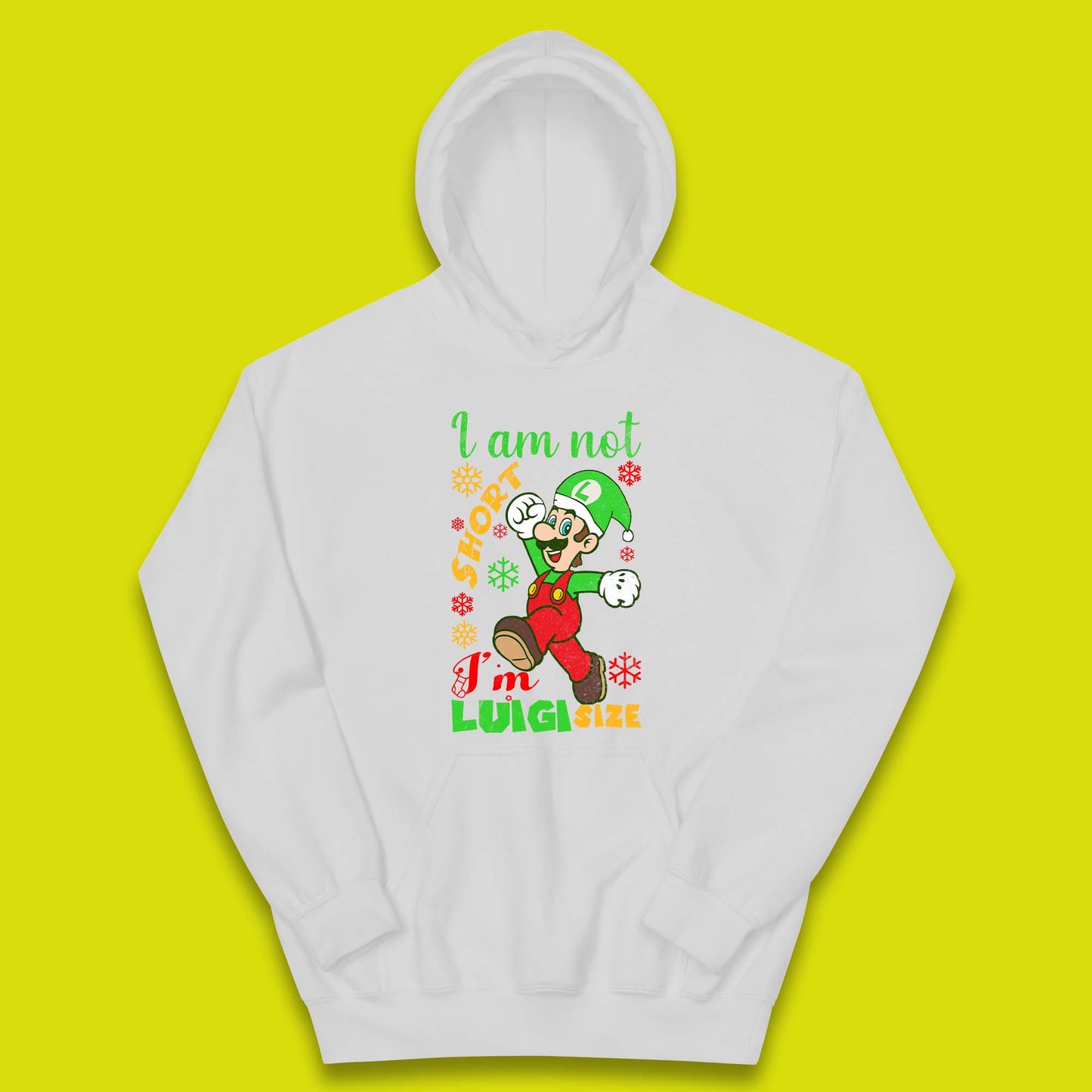 Luigi Size Mario Size Christmas Kids Hoodie