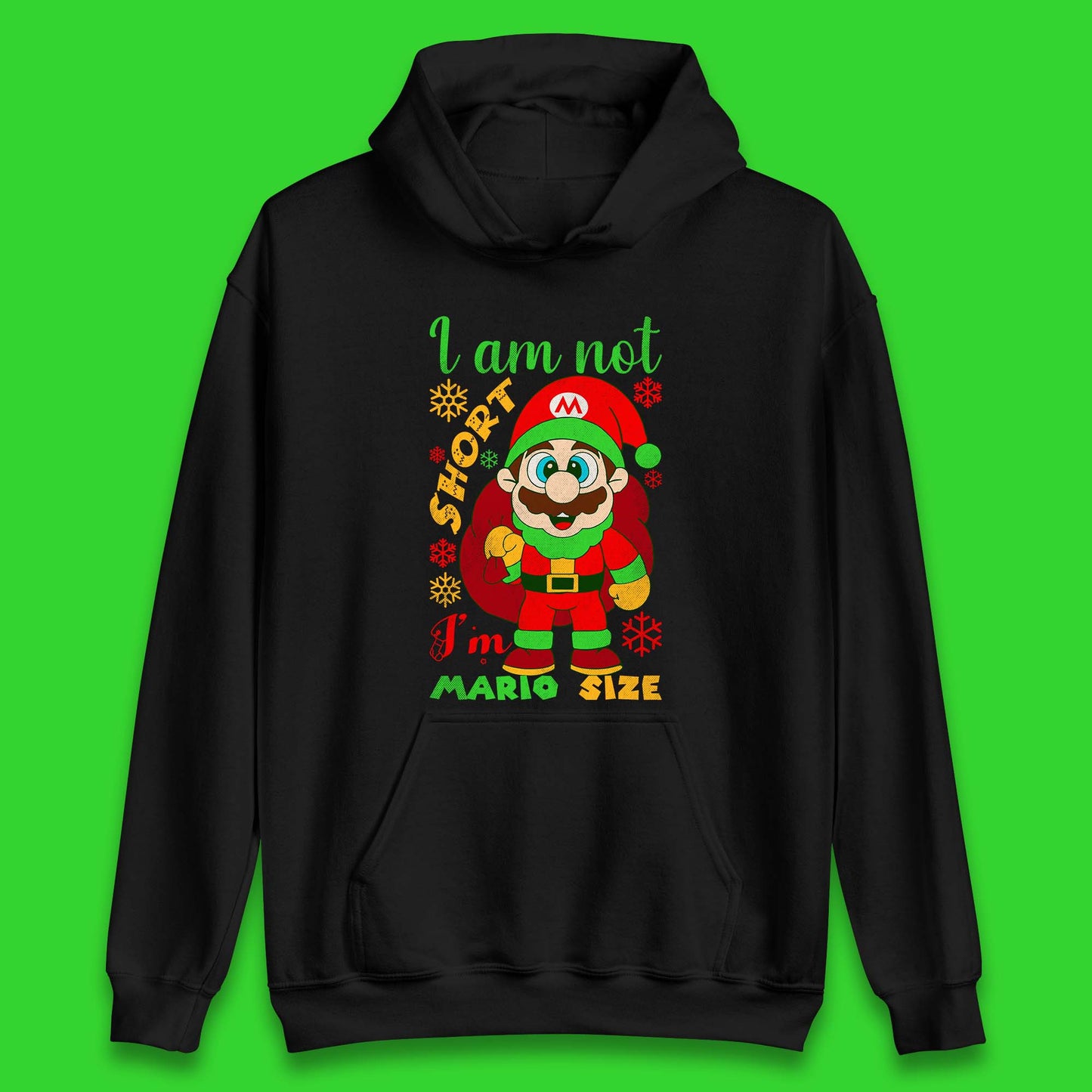 Luigi Size Mario Size Christmas Unisex Hoodie