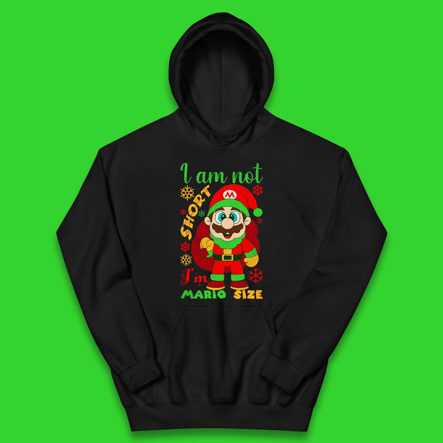 Luigi Size Mario Size Christmas Kids Hoodie