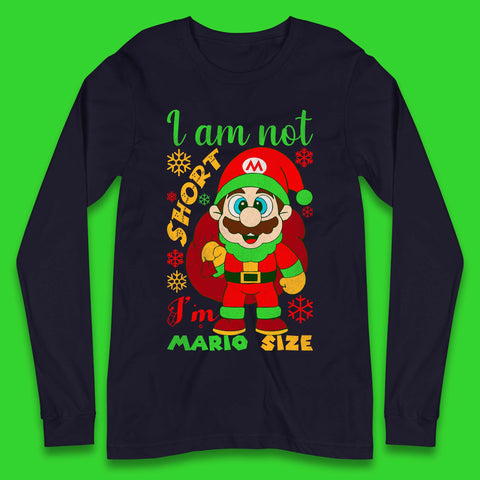 Luigi Size Mario Size Christmas Long Sleeve T-Shirt